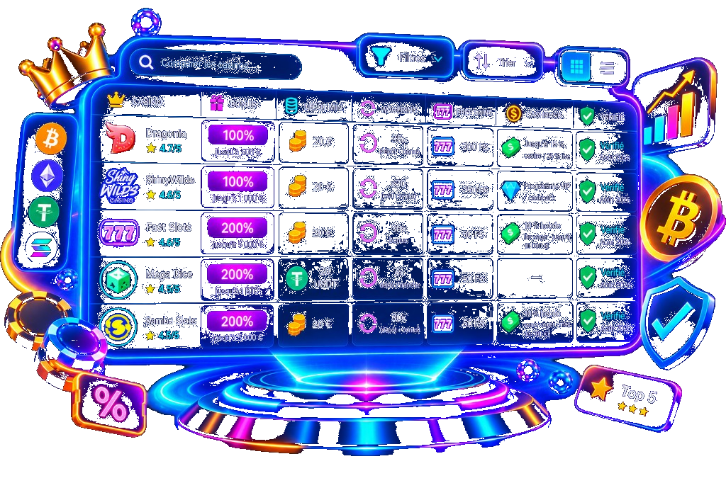 Compare the 19 casinos, country by country